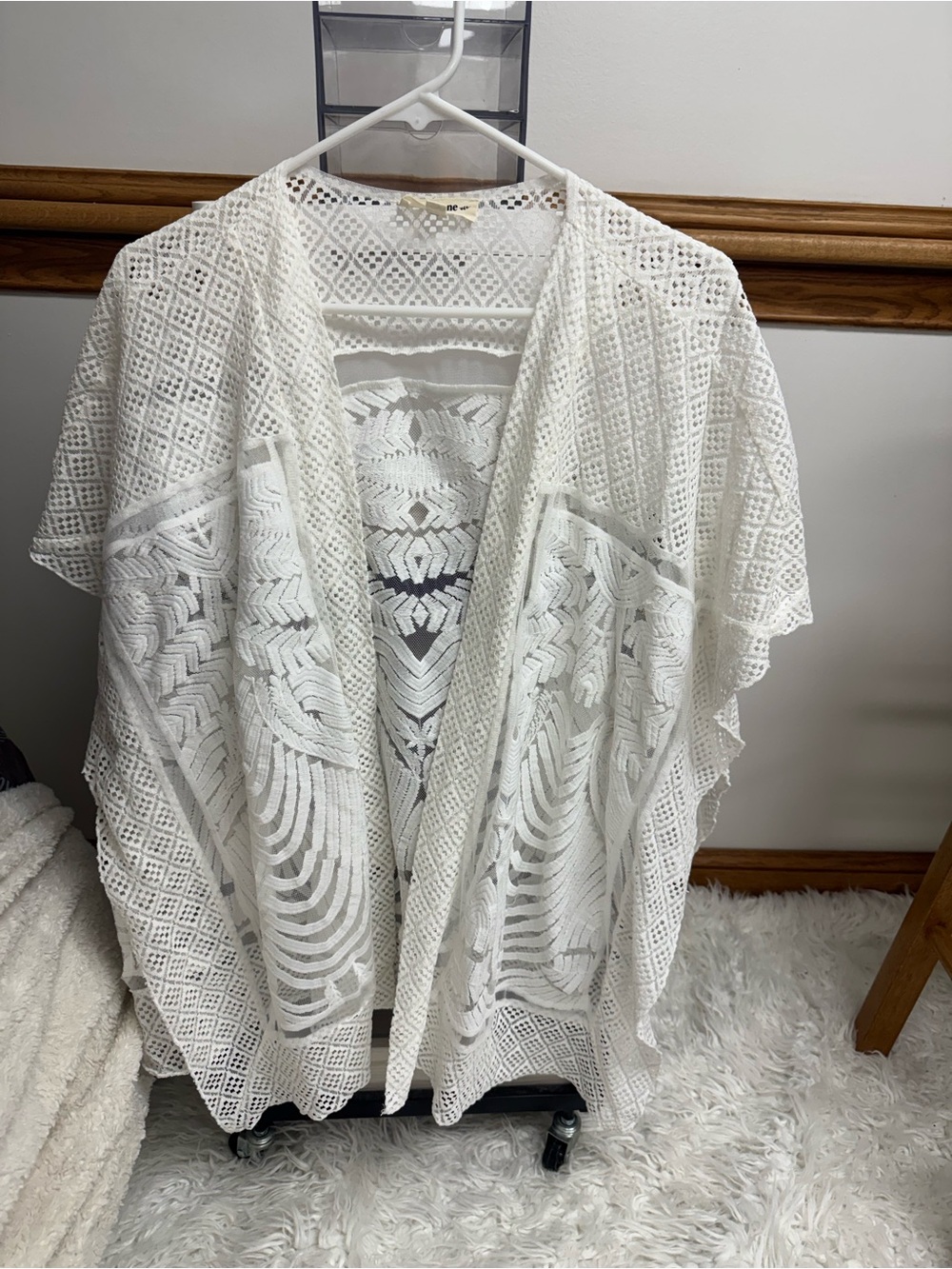 White Crochet Lace Kimono